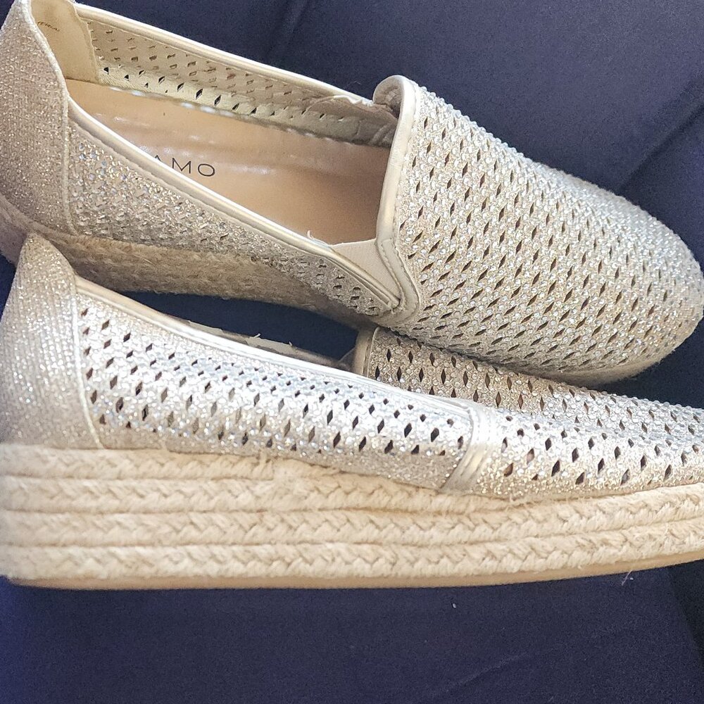 Gold Blingy Slip on shoes